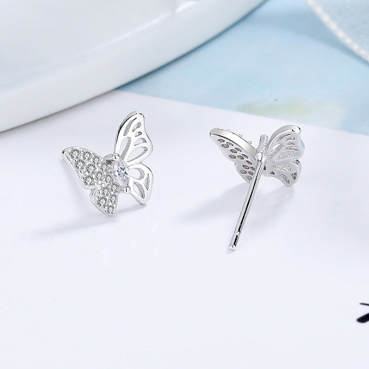 Ladies earrings in an elegant butterfly design with sparkling zirconia All Fashion
