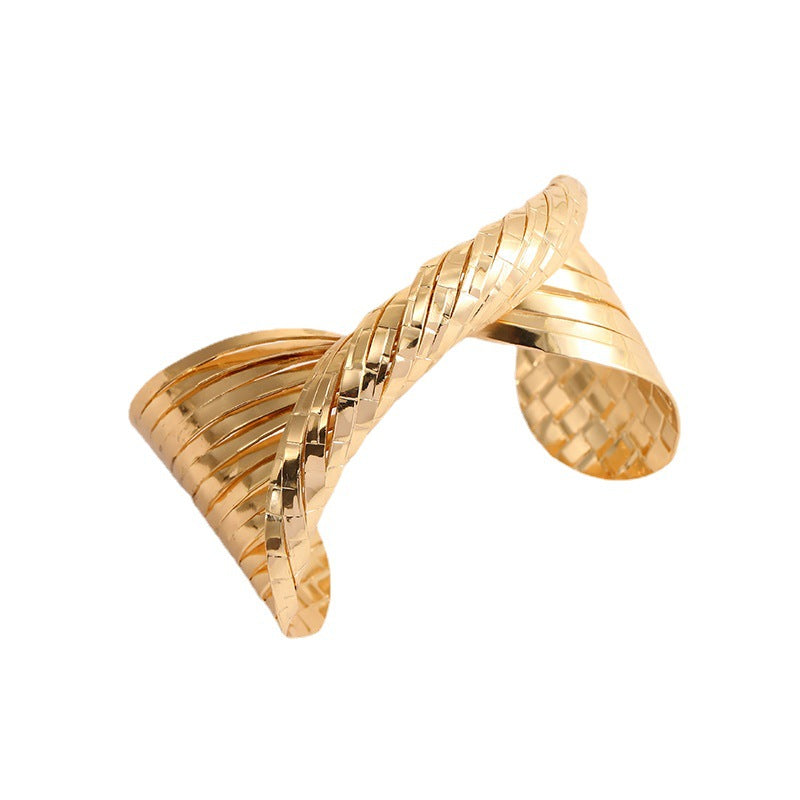 Ladies Open Bangle with Artistic Fold Design All Fashion