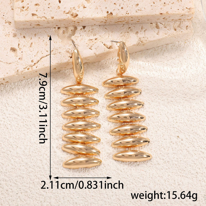 Ladies Hanging Earrings in Modern Spiral Design All Fashion