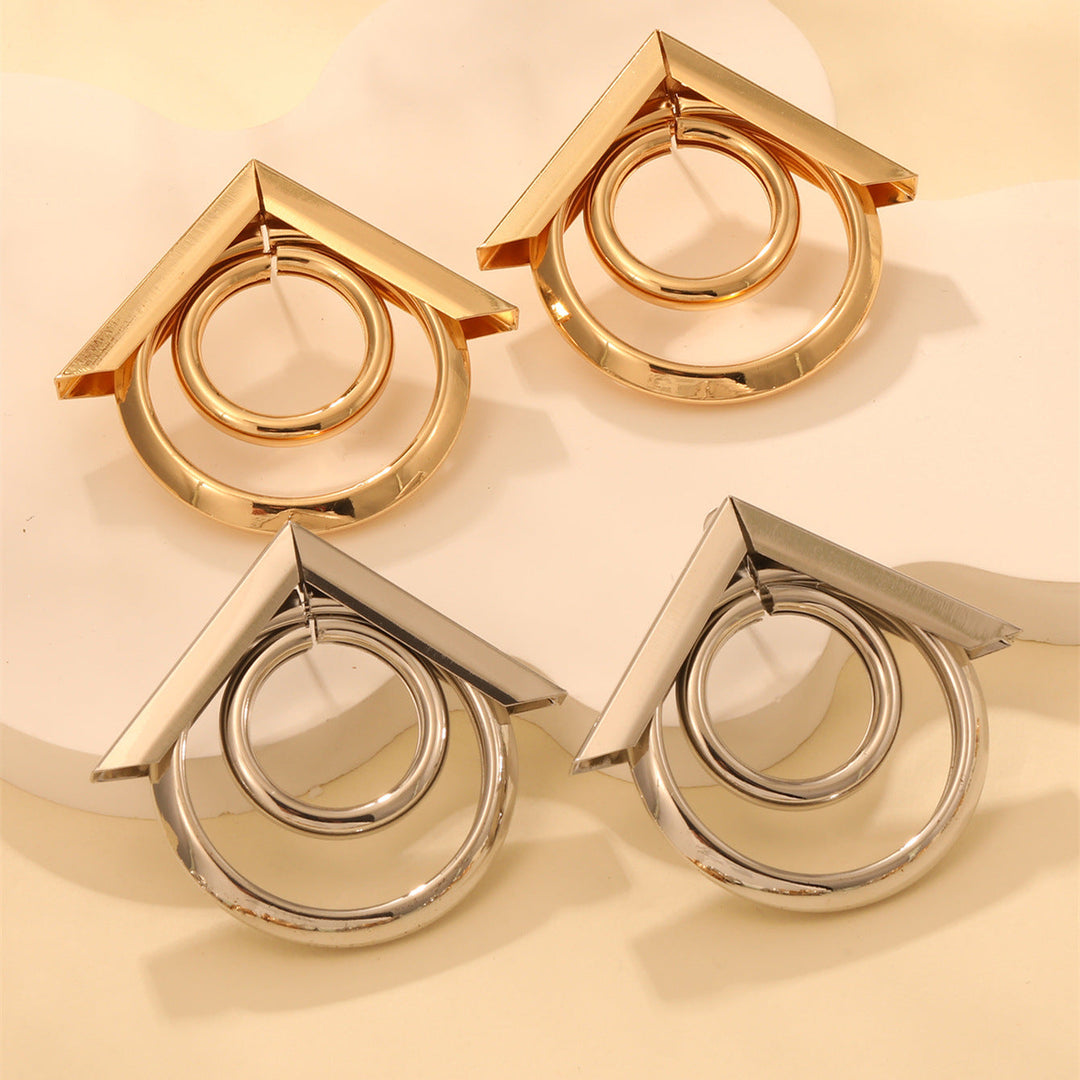 Women's Hanging Earrings with Elegant, Curved Ring Design All Fashion