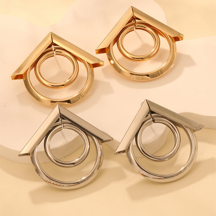 Women's Hanging Earrings with Elegant, Curved Ring Design All Fashion