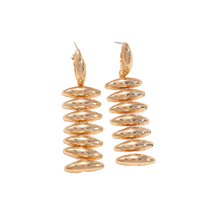 Ladies Hanging Earrings in Modern Spiral Design All Fashion