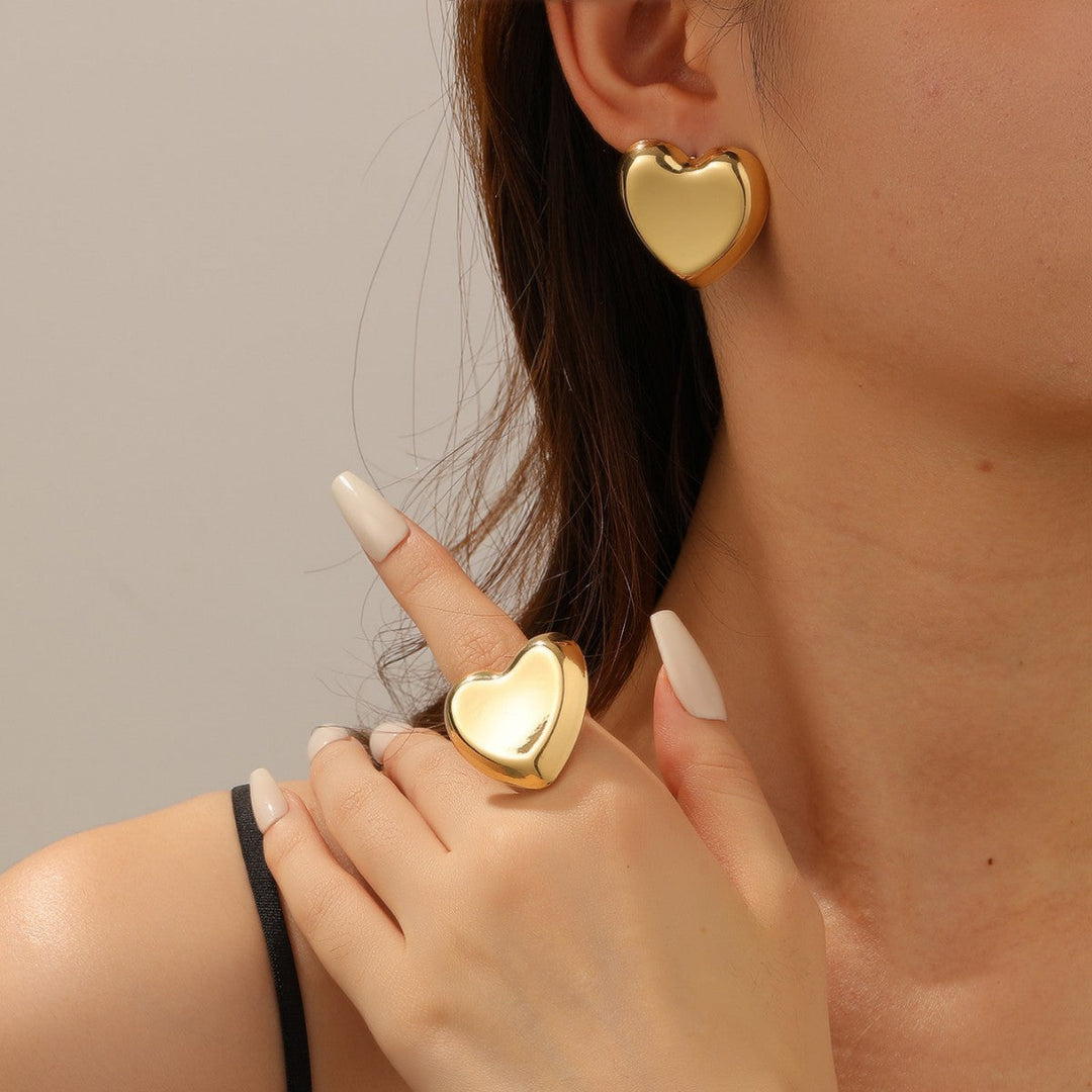 Women's Open Bangle with Elegant Heart Shape All Fashion