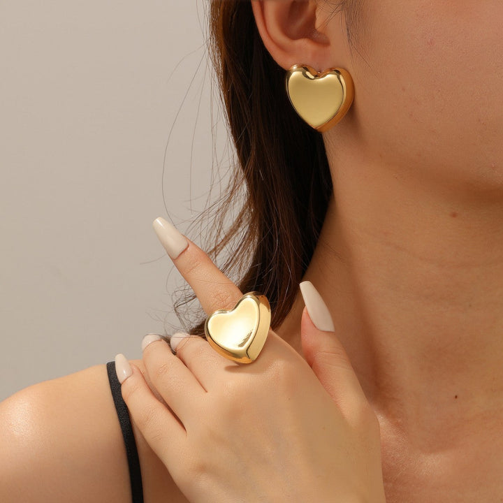 Women's Open Bangle with Elegant Heart Shape All Fashion