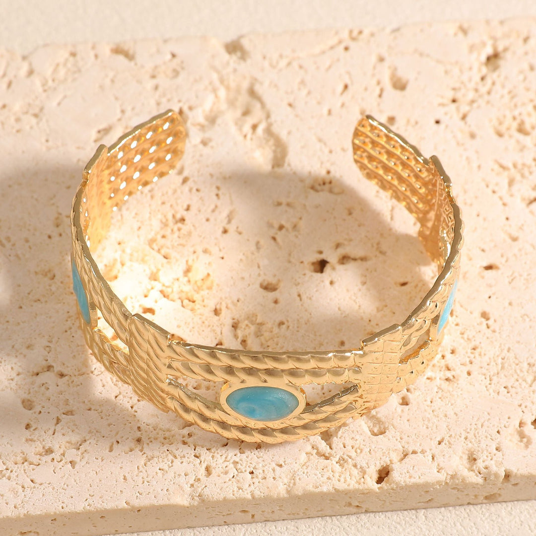 Women Open Bangle with Artistic Braiding Pattern All Fashion