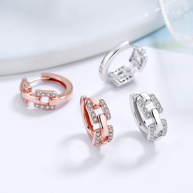 Ladies earrings with sparkling zirconia and modern design All Fashion