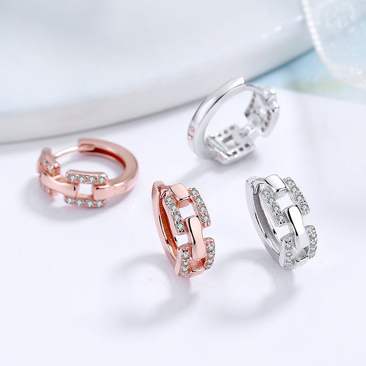 Ladies earrings with sparkling zirconia and modern design All Fashion