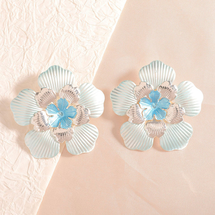 Ladies' flower earrings with intricate design and glossy accents All Fashion