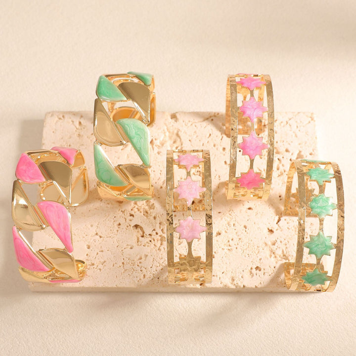 Women's Open Bangle with Elegant Leaf Design All Fashion