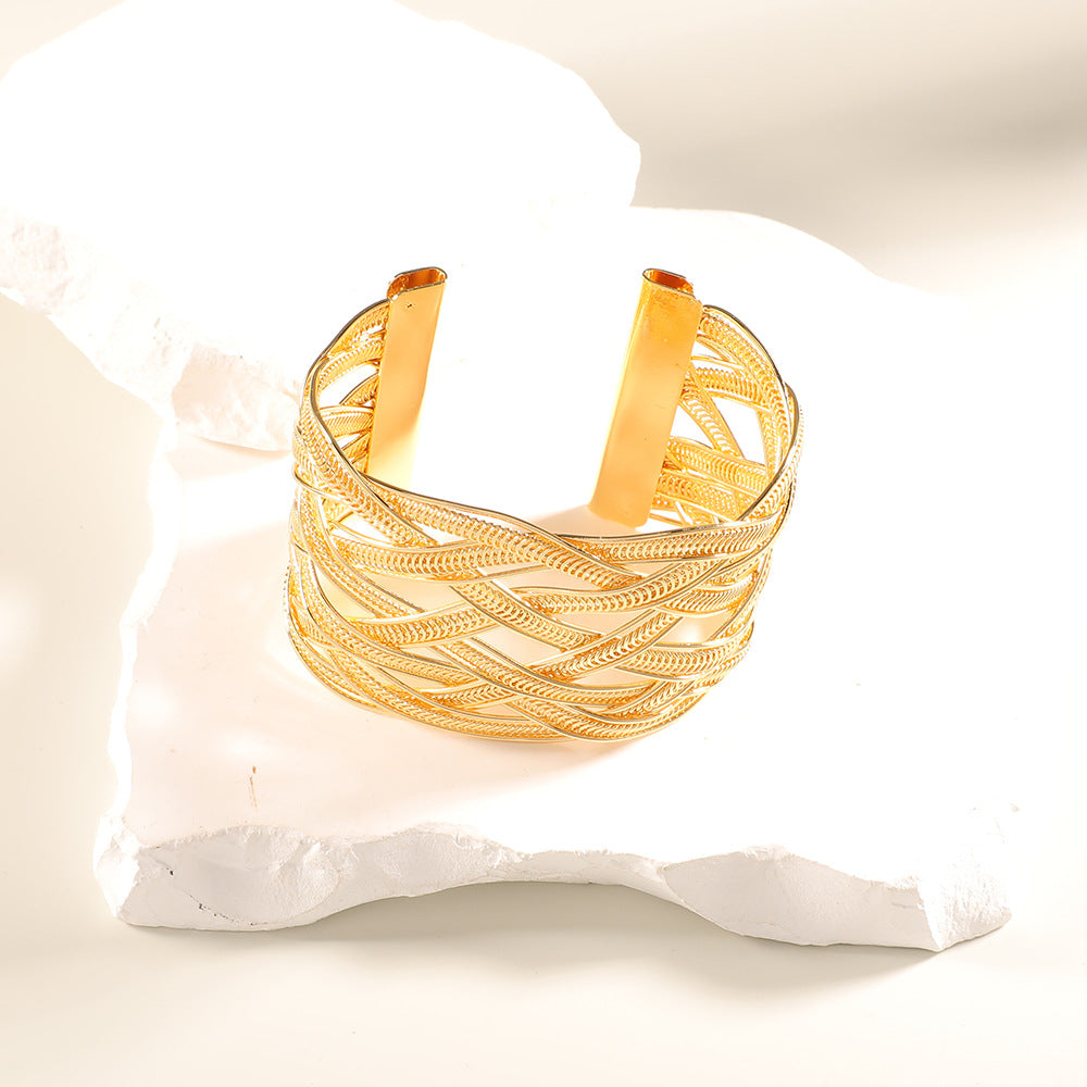 Women Open Bangle with Artistic Relief Design All Fashion