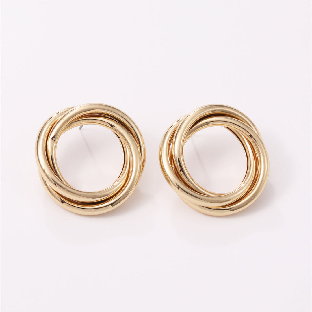 Women's Hanging Earrings with Elegant, Curved Ring Design All Fashion