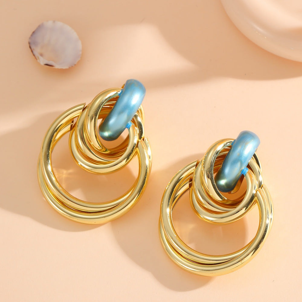 Women's Hanging Earrings with Elegant, Sculptural Design All Fashion