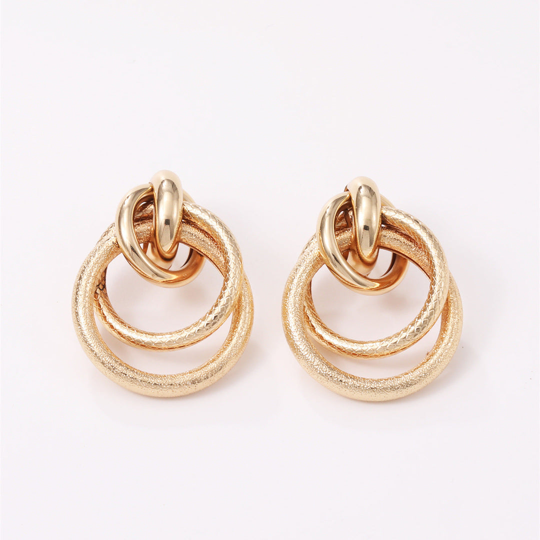 Women's Hanging Earrings with Elegant, Curved Ring Design All Fashion