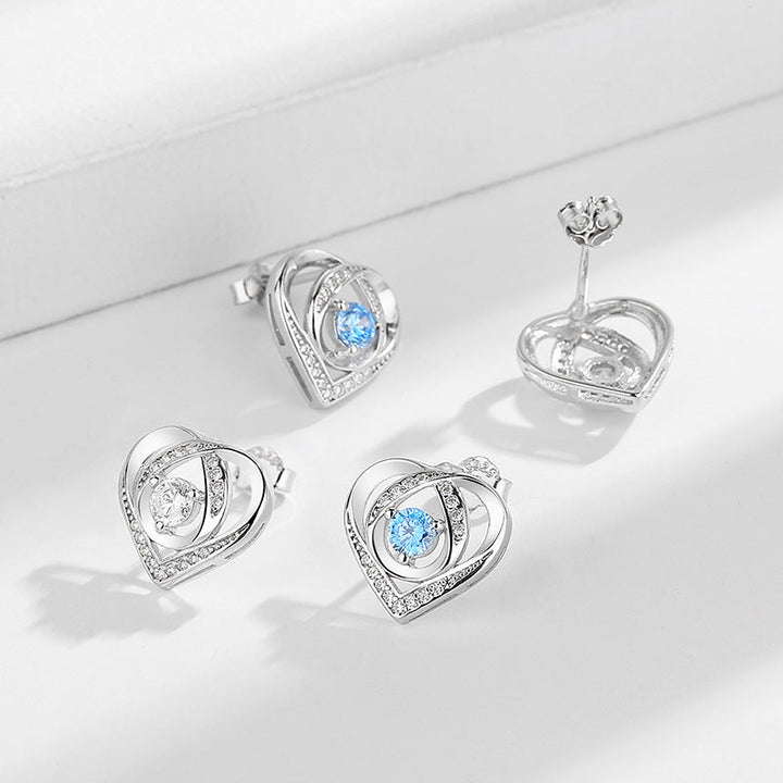 Women's earrings in elegant heart design with sparkling zirconia All Fashion