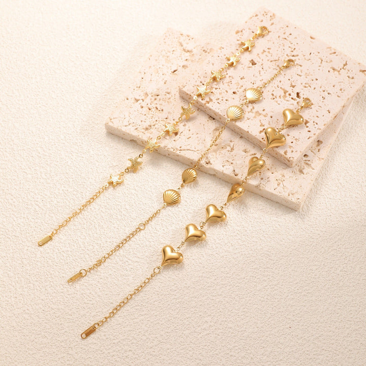 Ladies' bracelet with elegant heart design and fine link chain All Fashion