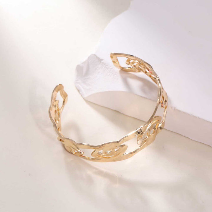 Women's Open Bangle in Modern Bamboo Design All Fashion