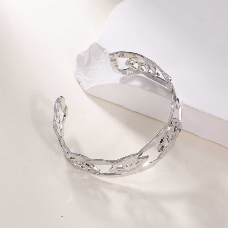 Women's Open Bangle in Modern Bamboo Design All Fashion
