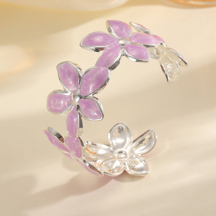 Ladies Open Bangle with Artistic Flower Design All Fashion