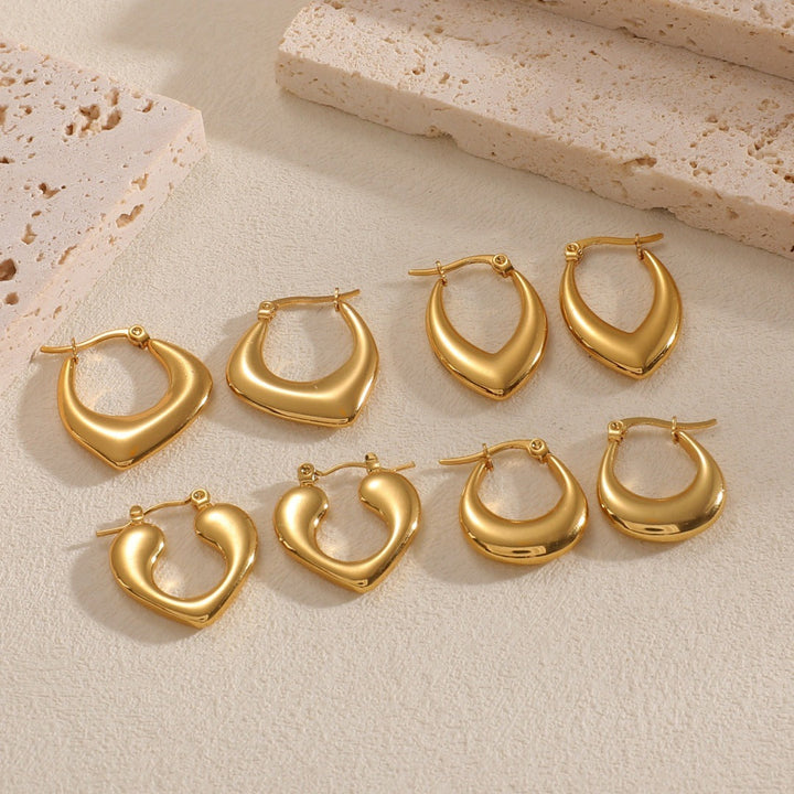 Women's Hanging Earrings with Integrated, Textured Design All Fashion