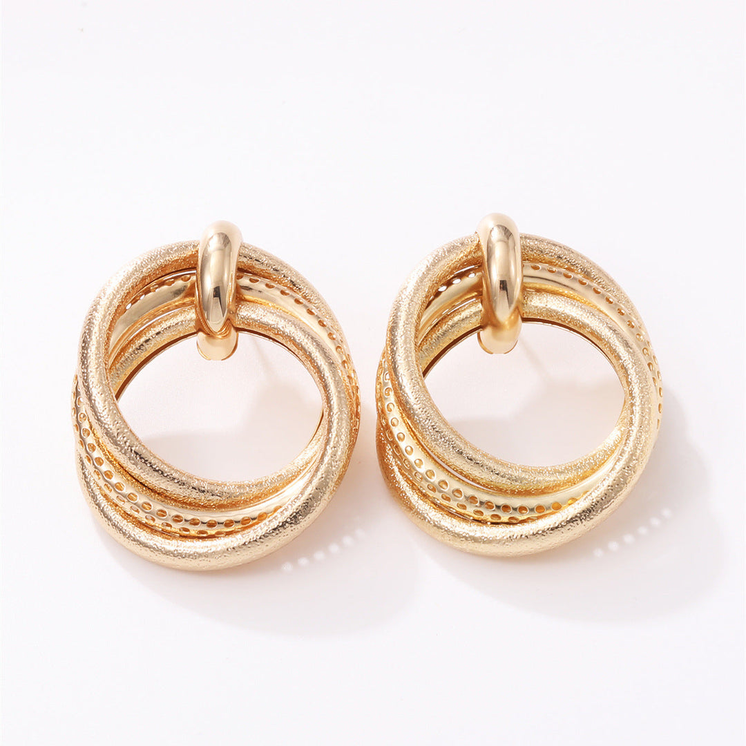Women's Hanging Earrings with Elegant, Curved Ring Design All Fashion
