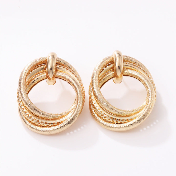 Women's Hanging Earrings with Elegant, Curved Ring Design All Fashion