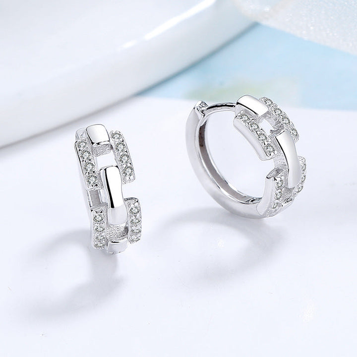 Ladies earrings with sparkling zirconia and modern design All Fashion