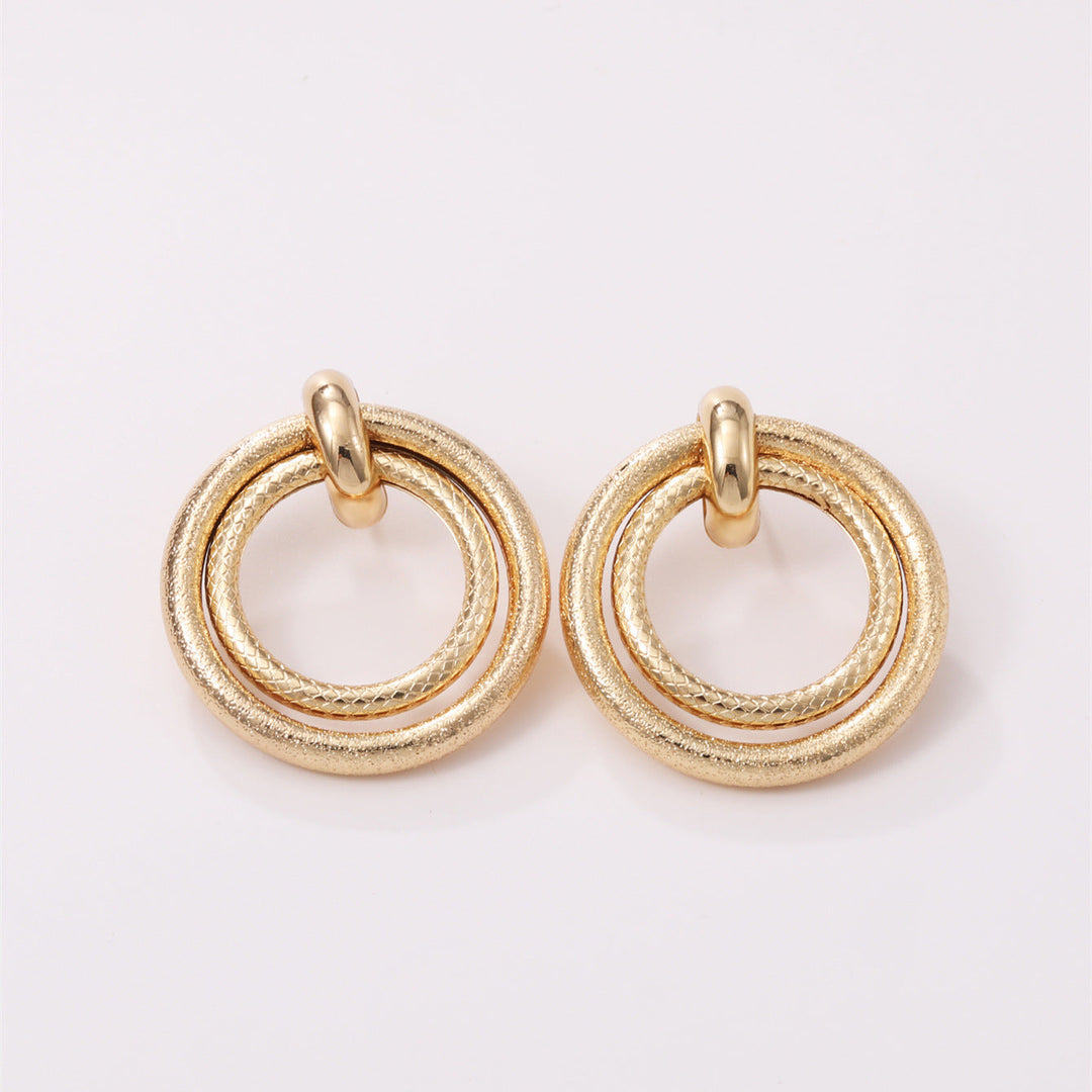 Women's Hanging Earrings with Elegant, Curved Ring Design All Fashion