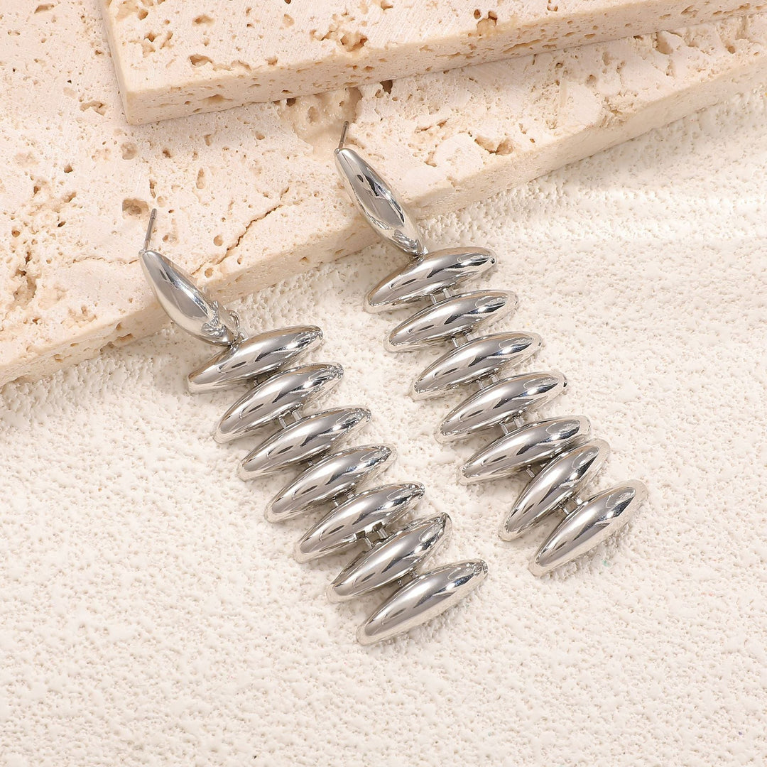 Ladies Hanging Earrings in Modern Spiral Design All Fashion
