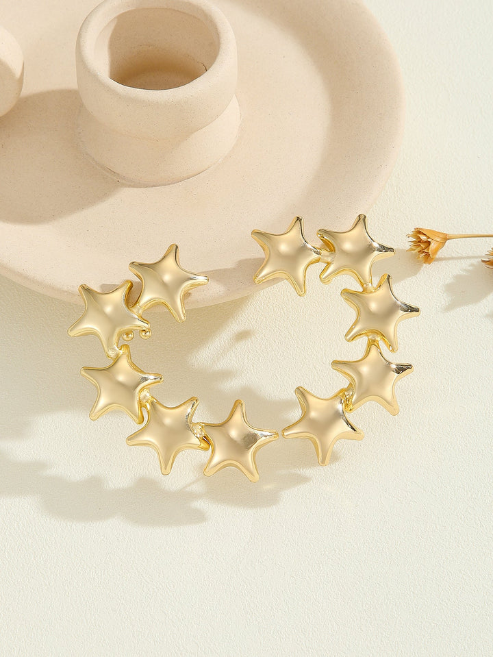 Women's bracelet with structured, golden beads All Fashion