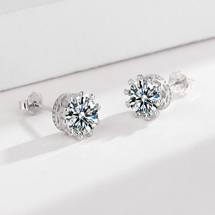 Ladies earrings with sparkling zirconia in elegant wreath design All Fashion