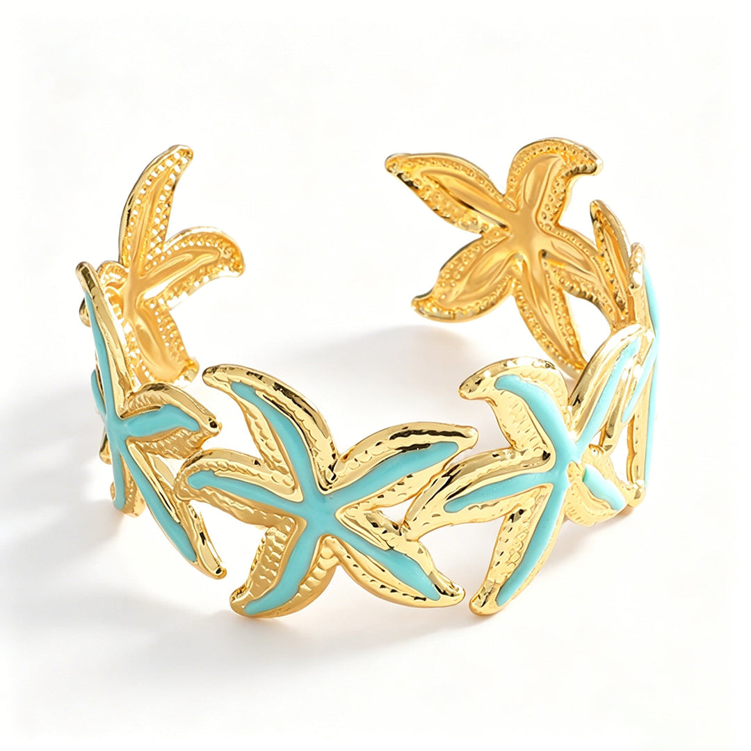 Ladies Open Cuff Bracelet with Expressive Star Motif All Fashion