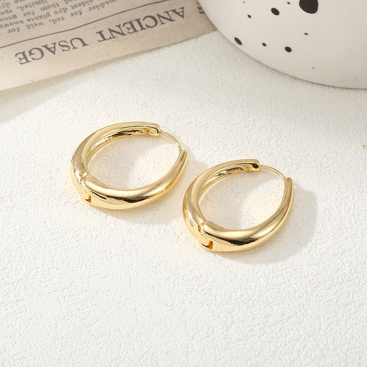 Women's Hoop Earrings with Elegant Curved Design All Fashion