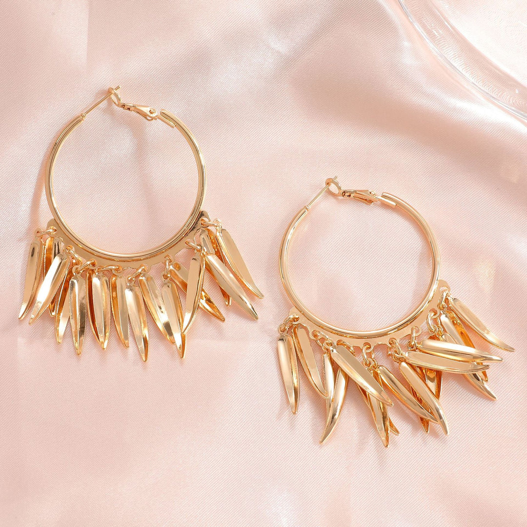 Women Hanging Earrings with Elegant Decorative Leaf Design All Fashion