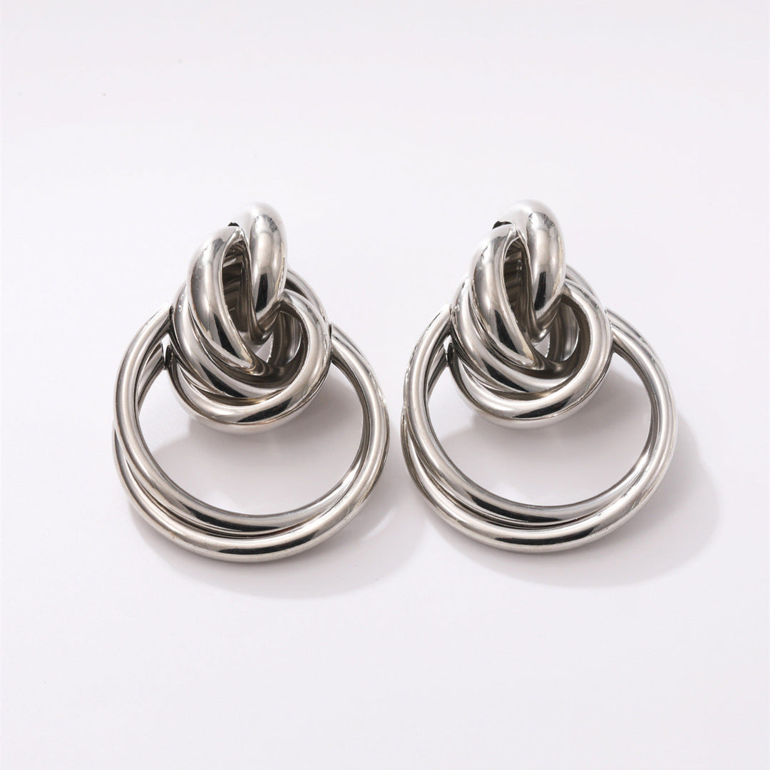 Women's Hanging Earrings with Elegant, Curved Ring Design All Fashion