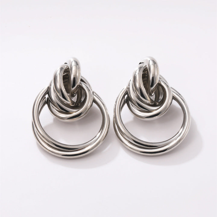 Women's Hanging Earrings with Elegant, Curved Ring Design All Fashion