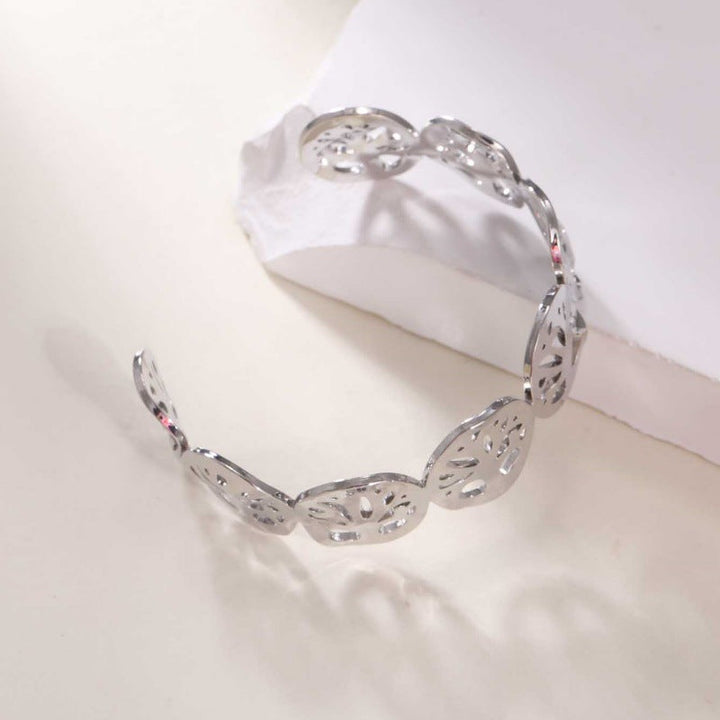 Women's Open Bangle in Modern Bamboo Design All Fashion