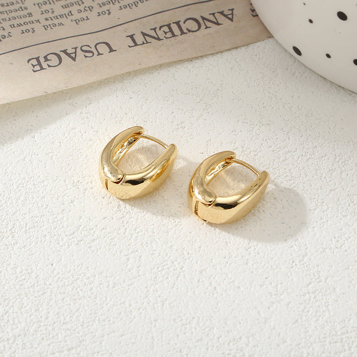 Women's Hoop Earrings with Elegant Curved Design All Fashion