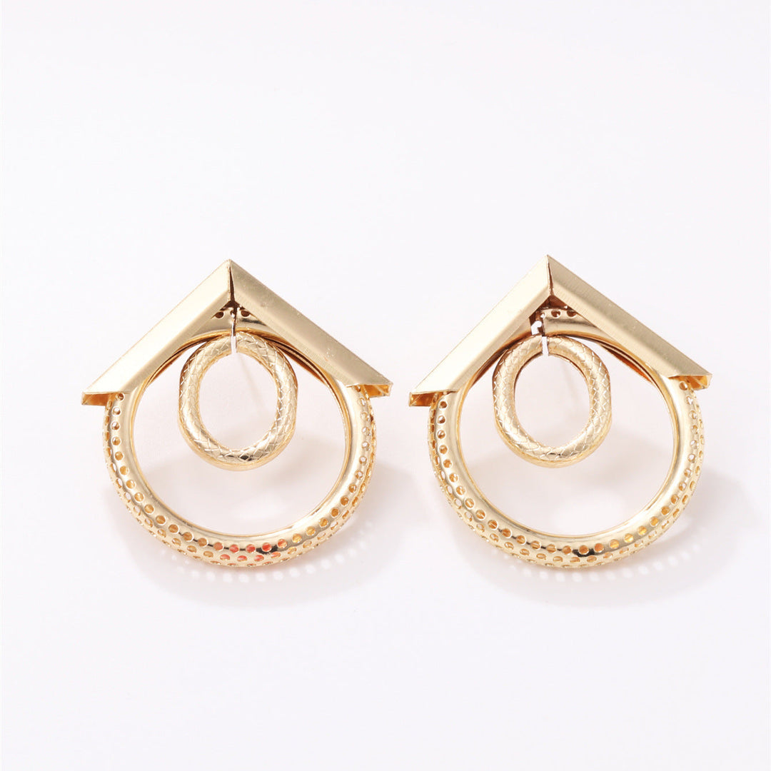 Women's Hanging Earrings with Elegant, Curved Ring Design All Fashion