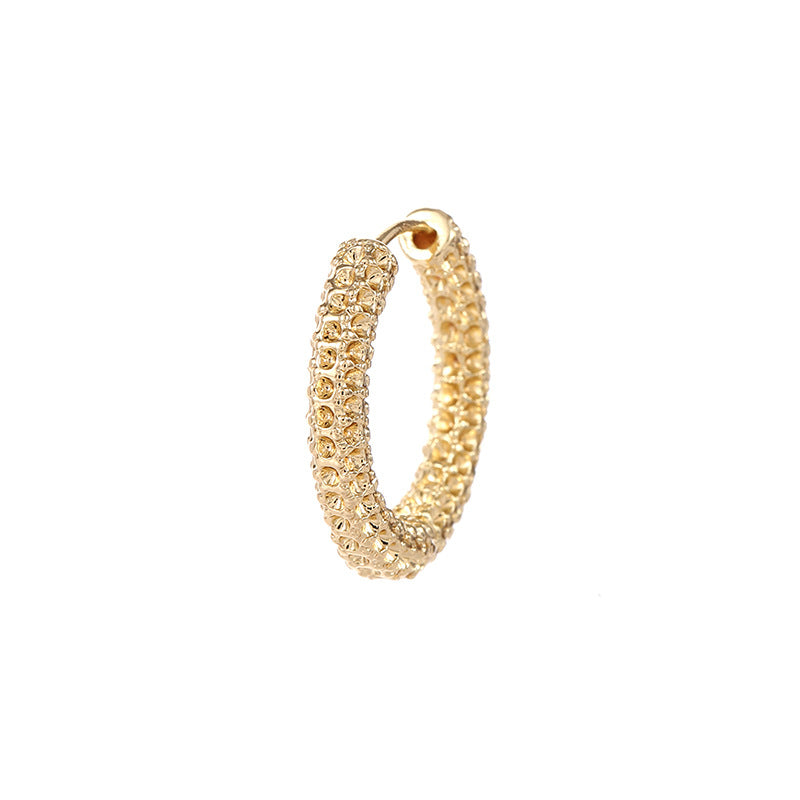 Women's hoop earrings with modern, textured design All Fashion