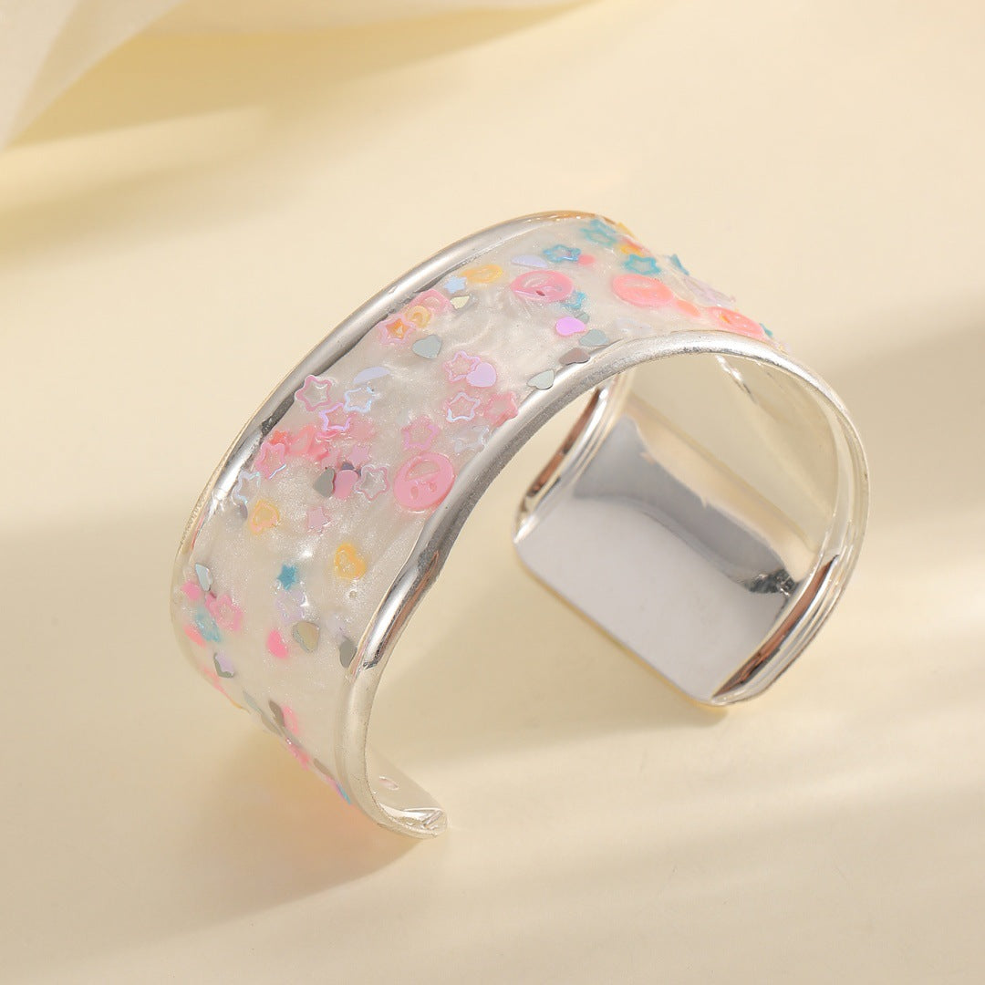 Women Open Bangle with Sparkling Star Motif All Fashion