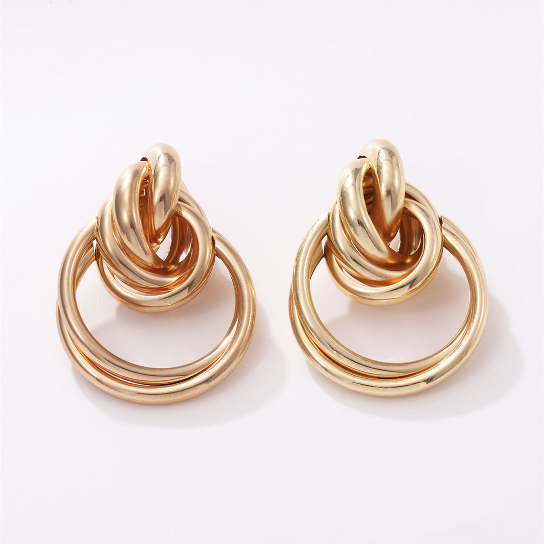 Women's Hanging Earrings with Elegant, Curved Ring Design All Fashion