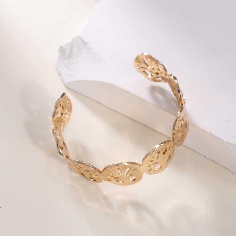 Women's Open Bangle in Modern Bamboo Design All Fashion