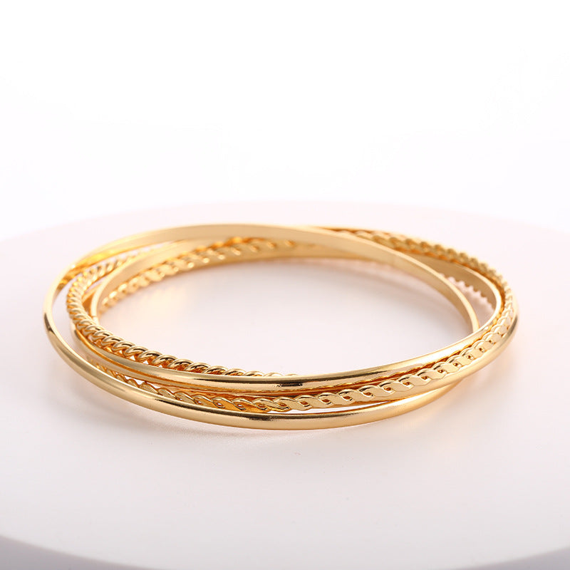 Women's bangle set with elaborate, braided and simple designs All Fashion
