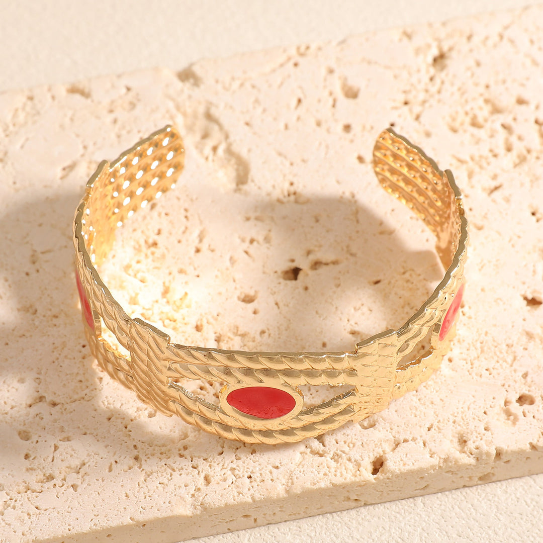 Women Open Bangle with Artistic Braiding Pattern All Fashion