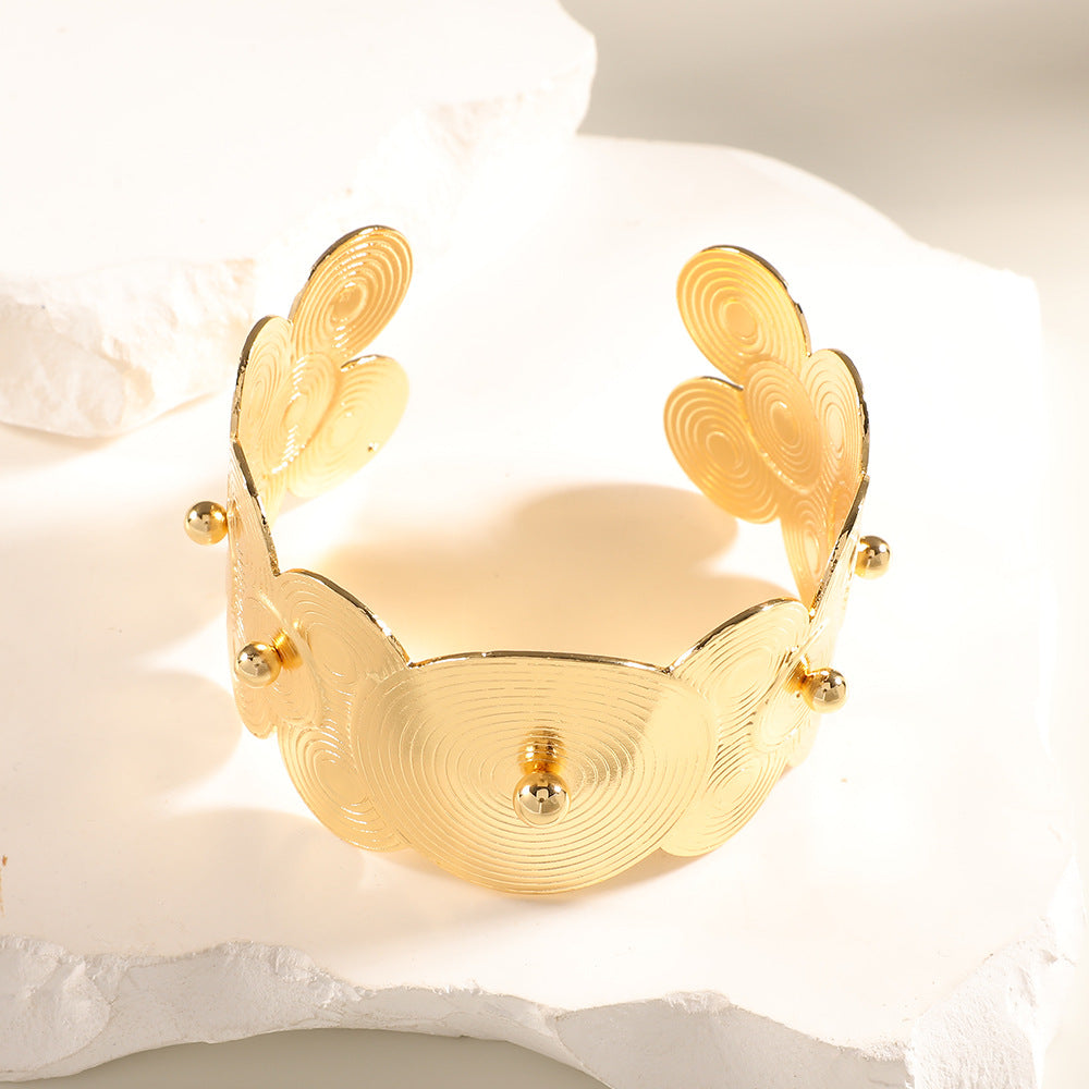 Women Open Bangle with Artistic Relief Design All Fashion