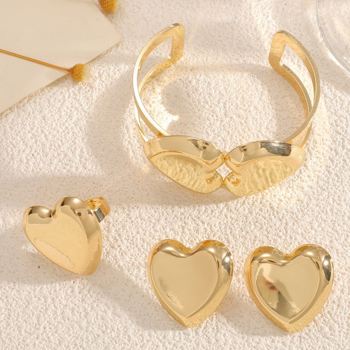 Women's Open Bangle with Elegant Heart Shape All Fashion