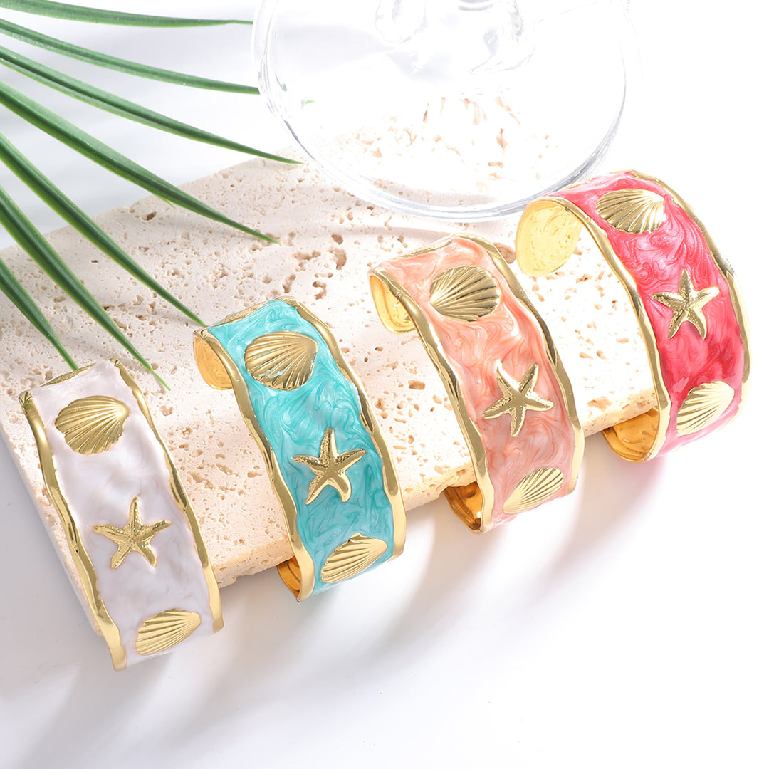 Women's Bangle with Maritime Shell and Starfish Design All Fashion