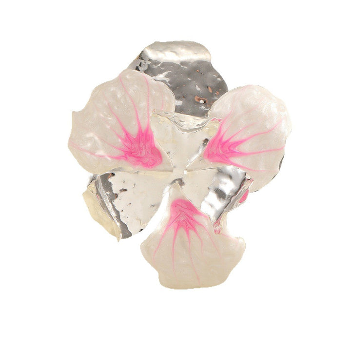 Women's flower-shaped ring made of shiny metal and high-quality epoxy resin All Fashion