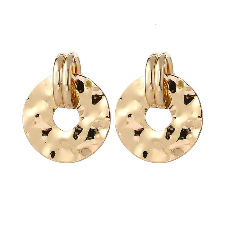 Women's elegant earrings with rustic, folded design All Fashion