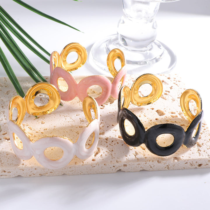 Ladies Open Cuff Bracelet with Crossed Design All Fashion